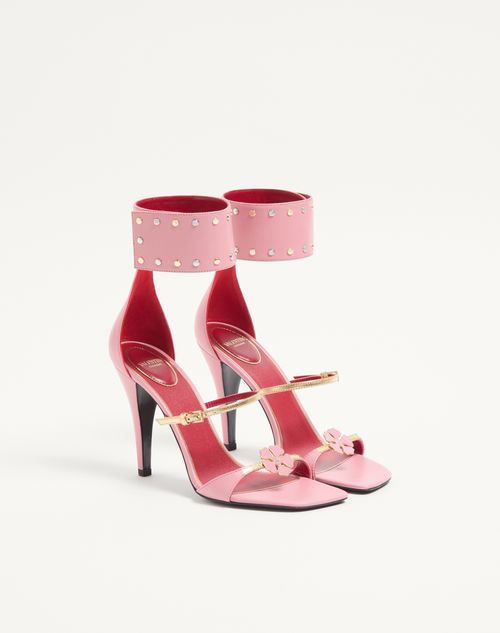 Valentino Garavani - Kidskin Cuffie Sandal 100mm - Pink - Woman - Sandals